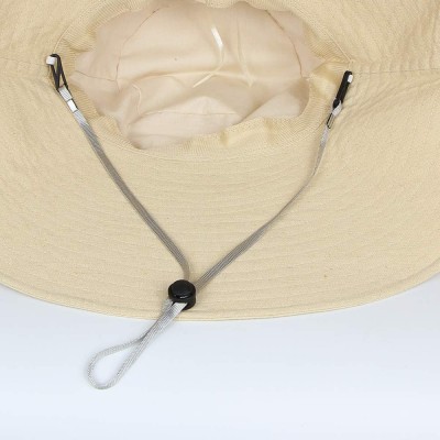 Sun Hats Unisex Cotton Fold Up Foldable - Beige - CY18TLHCT76 $13.83