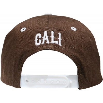 Baseball Caps Great Cities Cali Republic Beach Scene Flat Bill Snapback Cap Hat (Cali Brown) - CA12NGCT2HX $14.62