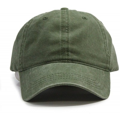 Baseball Caps Vintage Washed Dyed Cotton Twill Low Profile Adjustable Baseball Cap - Olive Green 96r - C71868XWCM4 $14.43