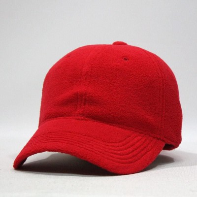 Baseball Caps Micro Fleece Low Profile Adjustable Baseball Caps Beanie Balaclava Neck Gaiters - Red - CW126UM71YL $9.58