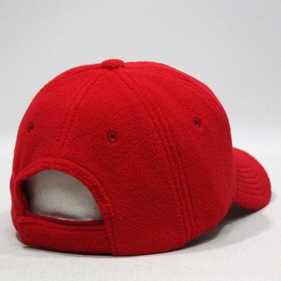 Baseball Caps Micro Fleece Low Profile Adjustable Baseball Caps Beanie Balaclava Neck Gaiters - Red - CW126UM71YL $9.58