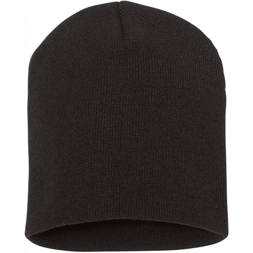 Skullies & Beanies Premium Flexfit Knit Beanie - Black - C5127UHMRRL $9.05