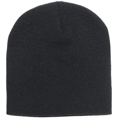 Skullies & Beanies Premium Flexfit Knit Beanie - Black - C5127UHMRRL $9.05