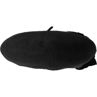 Berets Women's Flower Beret - Black - CP11510A091 $35.55