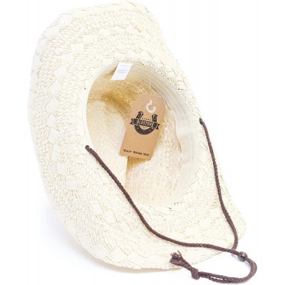 Cowboy Hats Old Stone Straw Cowboy Cowgirl Hat for Men Women Wide Brim Sun Hat Western Style - Jess Beige - C718TAQ3ZRE $28.54