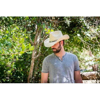 Cowboy Hats Old Stone Straw Cowboy Cowgirl Hat for Men Women Wide Brim Sun Hat Western Style - Jess Beige - C718TAQ3ZRE $28.54