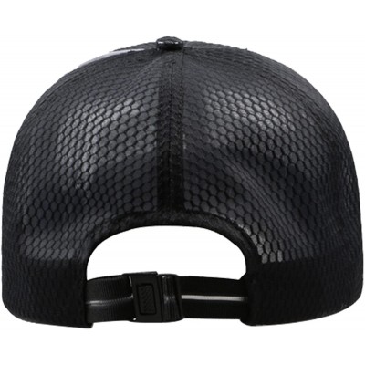 Baseball Caps Unisex Mesh Brim Tennis Cap Outside Sunscreen Quick Dry Adjustable Baseball Hat - A-black - CX182TIG3II $13.39