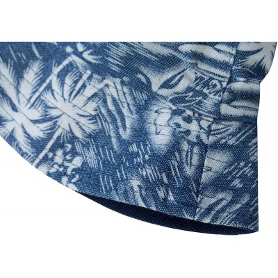 Bucket Hats Unisex Cute Print Bucket Hat Summer Fisherman Cap - Palm Tree Blue - CB18KKKL34S $14.99