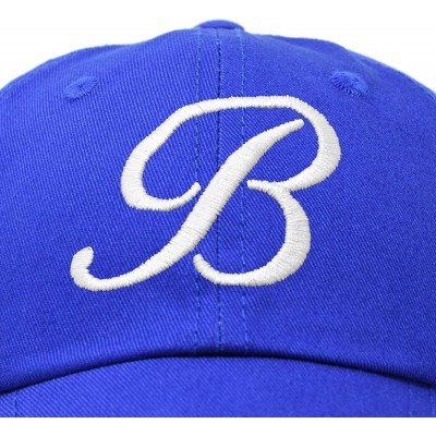 Baseball Caps Initial Hat Letter B Womens Baseball Cap Monogram Cursive Embroidered - Royal Blue - CS18TWS2X05 $14.63