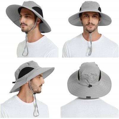 Sun Hats Sun Hat for Men/Women- Sun Protection Wide Brim Bucket Hat Waterproof Breathable Packable Boonie Hat for Fishing - C...