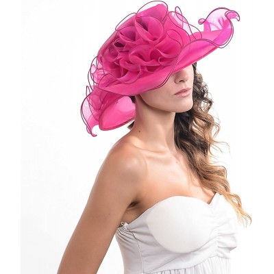 Sun Hats Kentucky Derby Church Hats for Women Dress Wedding Hat - Rose - CR12BSC25IF $15.90