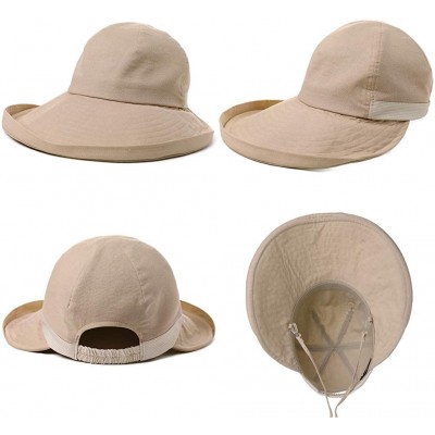 Sun Hats Fishing Bucket Hat for Women Foldable Packable Ladies Hunting Wide Brim - 00037_khaki Beige - C618RWY8DHE $19.21