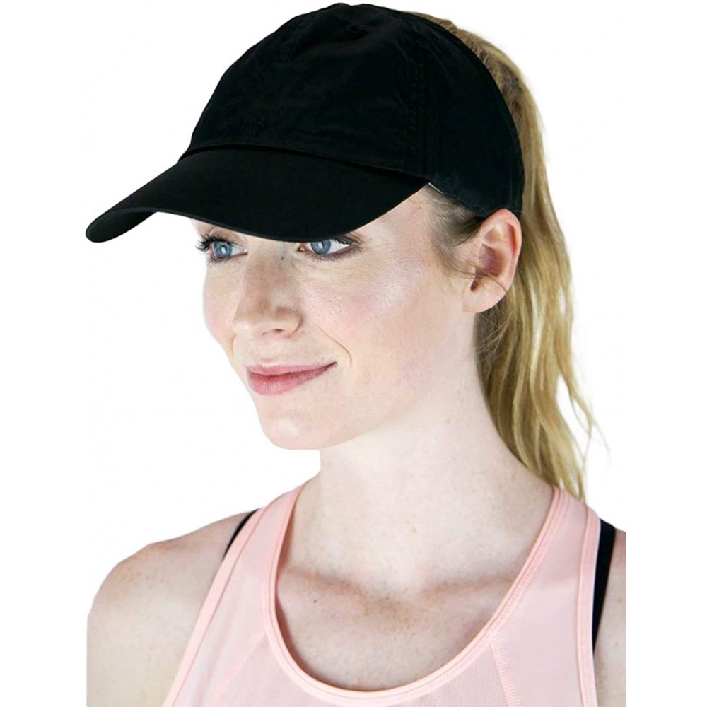 Baseball Caps Active - Ponytail Messy Bun Baseball Cap for Women - The Ultimate Ponytail Hat - Black - CK18LMY43R2 $19.84