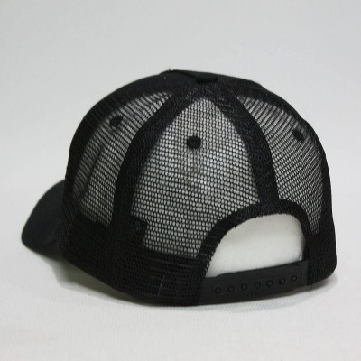 Baseball Caps Plain Two Tone Cotton Twill Mesh Adjustable Trucker Baseball Cap - Black B - CC12MO7L28H $11.59