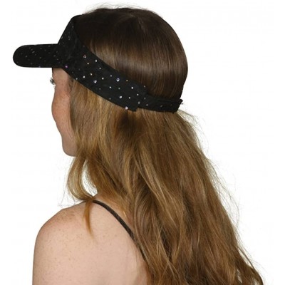 Skullies & Beanies Glitter Sequin Visor Hat - Black - CP11V7TIC55 $8.41