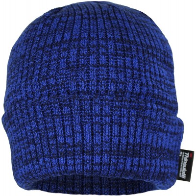 Skullies & Beanies Classic Thinsulate Ribbed Cable Knit Beanie Hat- Warm Acrylic Cuff Winter Cap - Navy Blue - CU1868LHX5Q $8.98