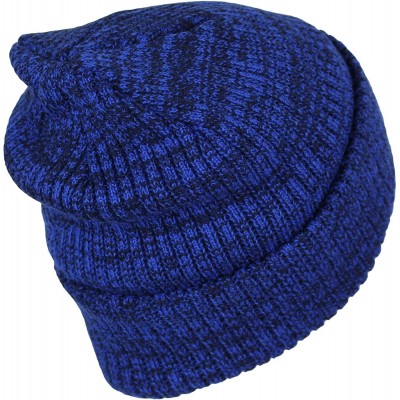 Skullies & Beanies Classic Thinsulate Ribbed Cable Knit Beanie Hat- Warm Acrylic Cuff Winter Cap - Navy Blue - CU1868LHX5Q $8.98