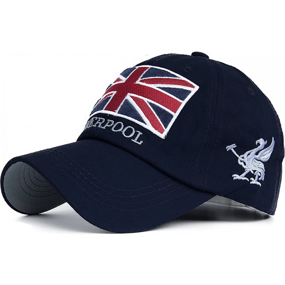 Baseball Caps Union Jack England Flag Curved Brim Baseball Cap Unstructured Dad Hat Adjustable - Navy - CB184826E6L $15.54