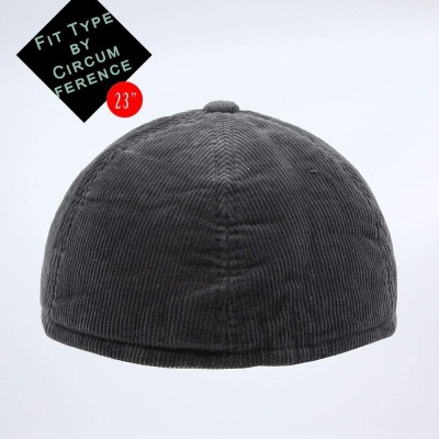 Baseball Caps Solid Corduroy Low Profile Adjustalble Baseball Cap - Charcoal Gray W/Warmer Flap - CN188AOX9MQ $14.36