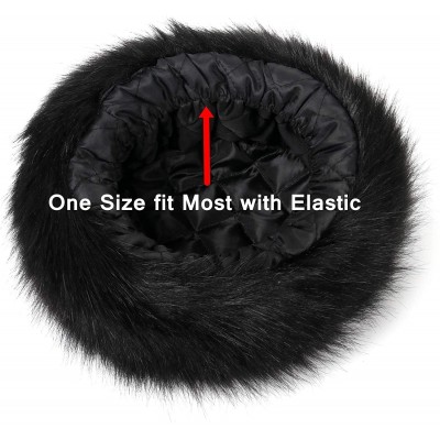 Bucket Hats Women's Leopard Faux Fur Hat with Fleece and Elastic for Winter - Black - CP18KZYTMM3 $24.39