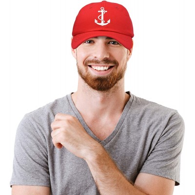 Baseball Caps Anchor Hat Sailing Baseball Cap Women Beach Gift Boating Yacht - Red - CC18WHYY2IH $14.75