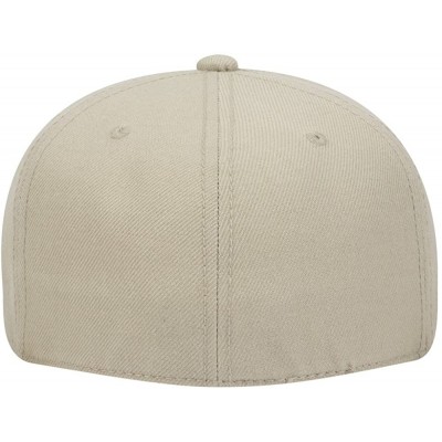 Baseball Caps Fitted Hat Wool Blend Flat Bill with NoSweat Hat Liner - Khaki-clearance - C918O9U408Y $10.33