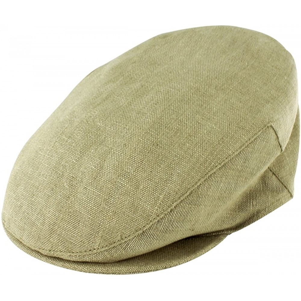 Newsboy Caps Irish Linen Cap - Biscuit - C218EI7R6KR $24.59