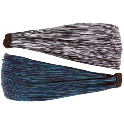 Headbands Adjustable & Stretchy Space Dye Xflex Wide Headbands for Women Girls & Teens - Grey & Teal Space Dye 2pk - CT1820G6...