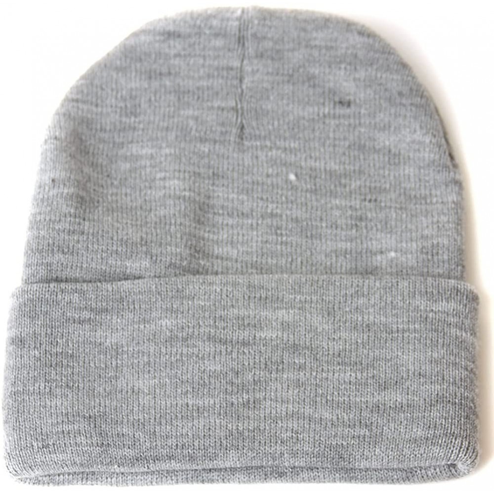 Skullies & Beanies Blank Long Cuff Beanie - Heather Grey - C6112P9TQA5 $10.17