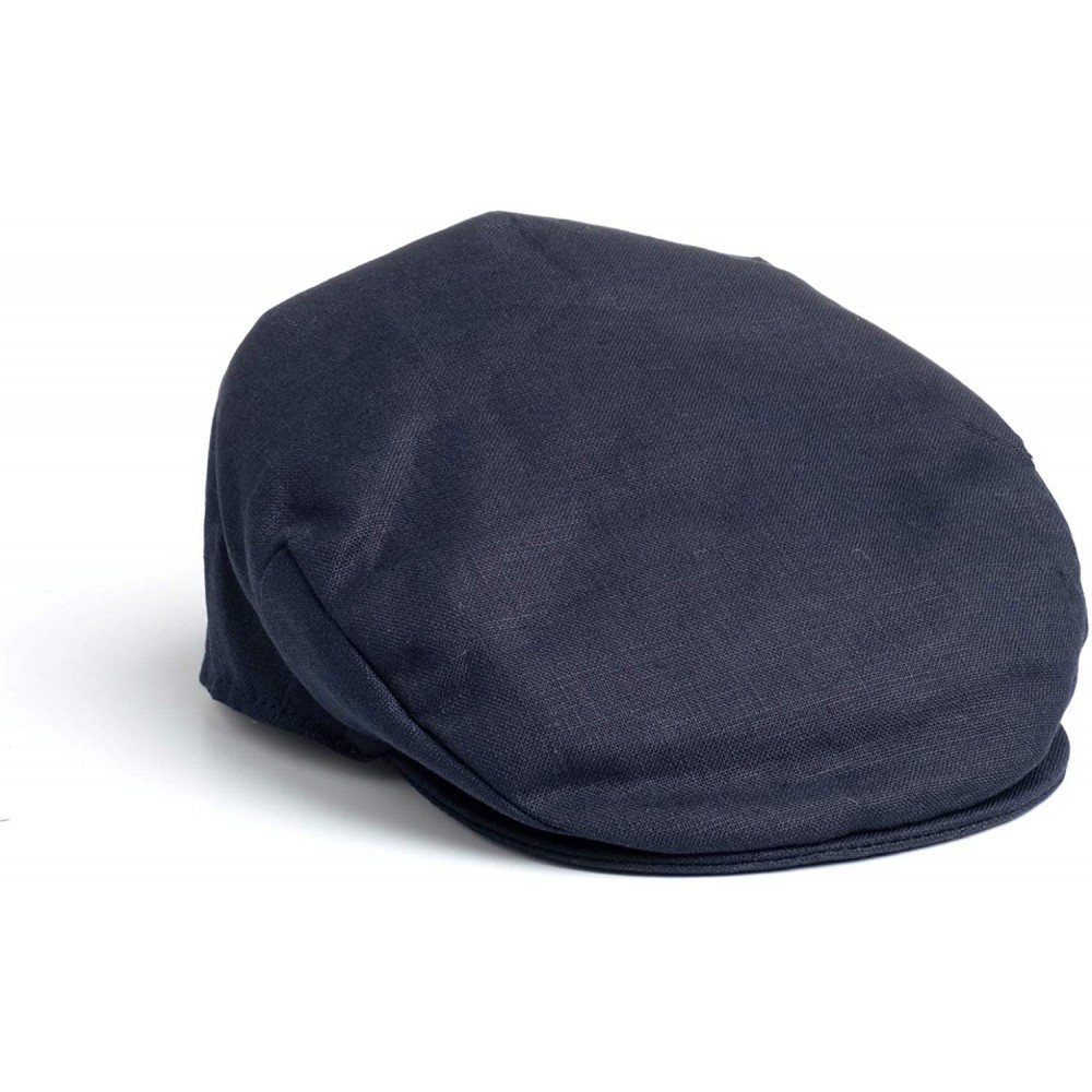 Newsboy Caps Men's Vintage Irish Cap Linen - Navy - CM18I0CQXM0 $43.73