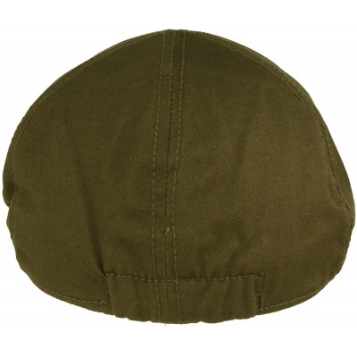 Newsboy Caps Men's 100% Cotton Duck Bill Flat Golf Ivy Driver Visor Sun Cap Hat - Olive - CE11KZ6SPOJ $11.73