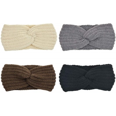 Cold Weather Headbands Crochet Turban Headband for Women Warm Bulky Crocheted Headwrap - CO18LR3MSLN $9.33