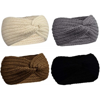 Cold Weather Headbands Crochet Turban Headband for Women Warm Bulky Crocheted Headwrap - CO18LR3MSLN $9.33