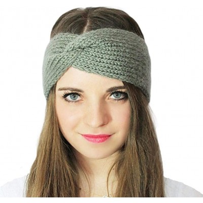 Cold Weather Headbands Crochet Turban Headband for Women Warm Bulky Crocheted Headwrap - CO18LR3MSLN $9.33