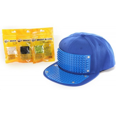 Baseball Caps Bricky Blocks Video Game Snapback Kit Blue - CL184XMM0K7 $14.47