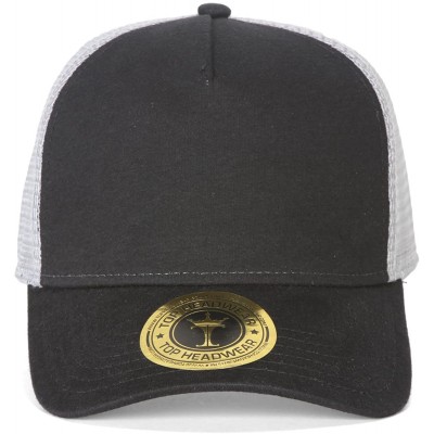 Baseball Caps Jersey Knit Five Panel Pro Style Mesh Back Caps - Black/Grey - CD11CNWOG55 $14.49