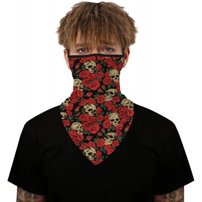 Balaclavas Women/Men Scarf Outdoor Headwear Bandana Sports Tube UV Face Mask for Workout Yoga Running - Red Skull1 - CG199D2L...