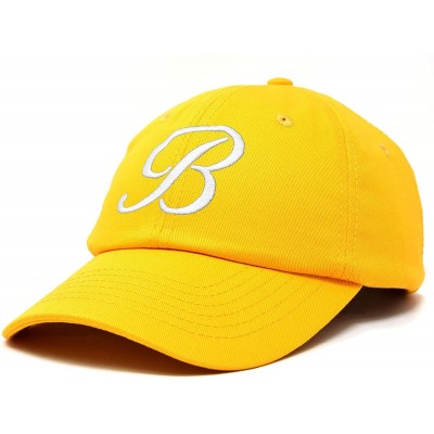 Baseball Caps Initial Hat Letter B Womens Baseball Cap Monogram Cursive Embroidered - Gold - CF18TRL06NR $11.19