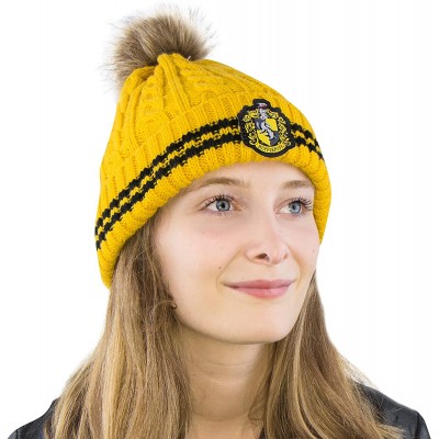 Skullies & Beanies Harry Potter Beanie Hat Knit Cap - Official - Pompom Hufflepuff - CY18CILWCQD $9.27