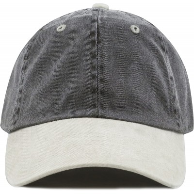 Baseball Caps 100% Cotton Pigment Dyed Low Profile Dad Hat Six Panel Cap - 5. Black Beige - CR12FOXYRPD $9.37