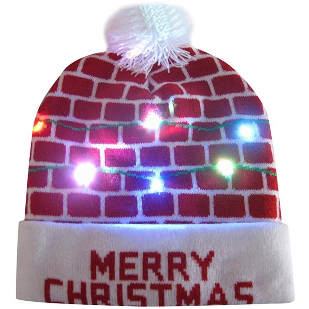 Baseball Caps FarJing Ugly LED Christmas Hat-Unisex Novelty Colorful Light-up Stylish Knitted Sweater Xmas Party Beanie Cap -...