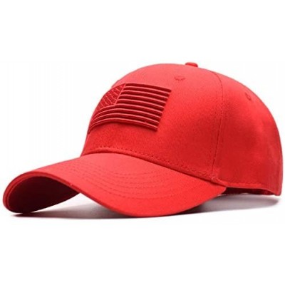 Baseball Caps USA Flag Baseball Cap Army Embroidery Cotton Dad Hat Male America Trucker Cap - Red - CR18WSCLNOT $9.77