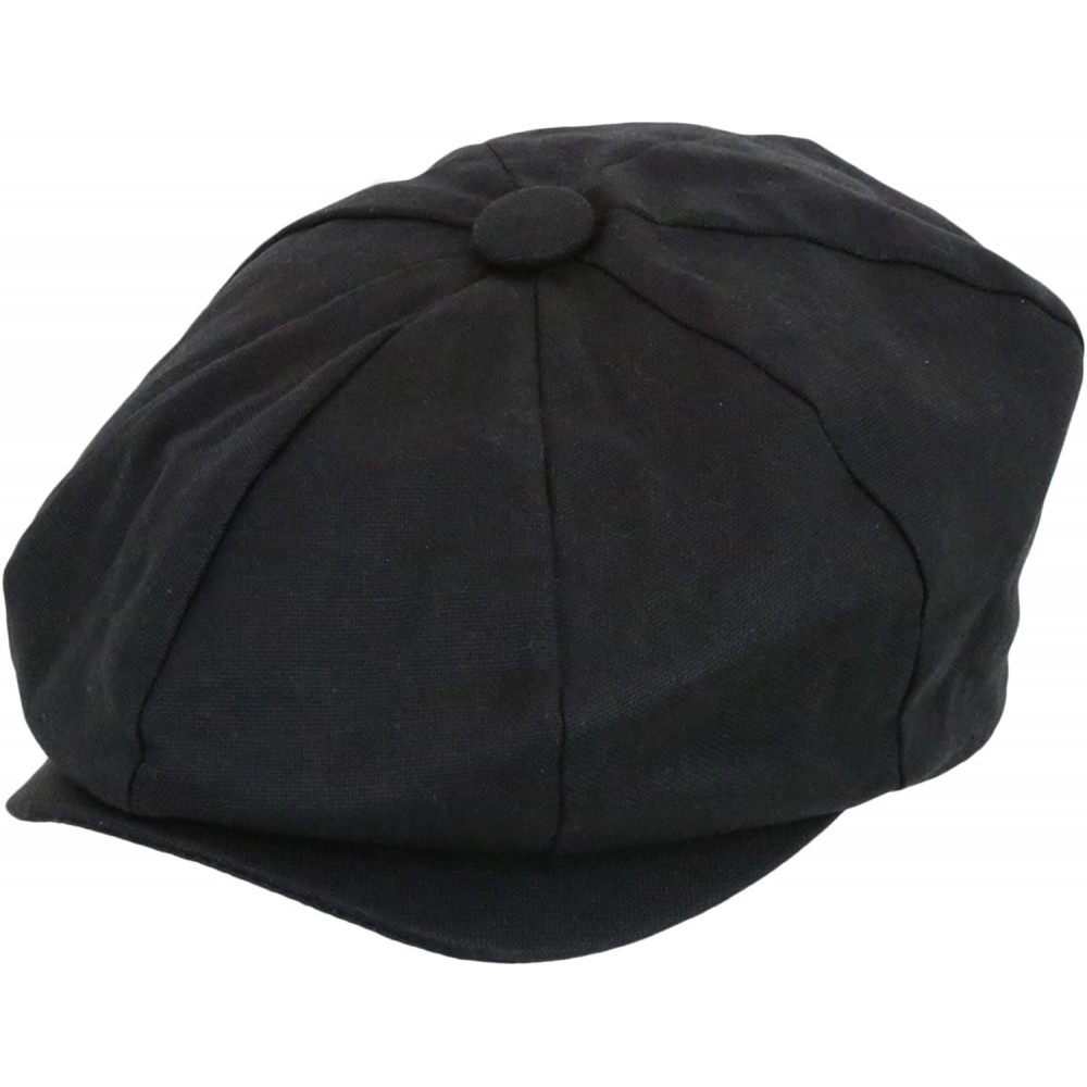 Men's Newsboy Linen Applejack Gatsby Collection Ivy Hats - Black ...