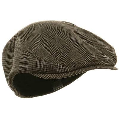 Newsboy Caps Big Size Elastic Plaid Fashion Ivy Cap - Brown - CT113HASMID $26.58