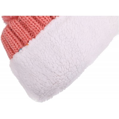 Skullies & Beanies Winter Wonderland Splash Patterned Thick Knit Fleece Lined Snow Beanie Hats - 7969_pink - C51888MCA9S $13.40