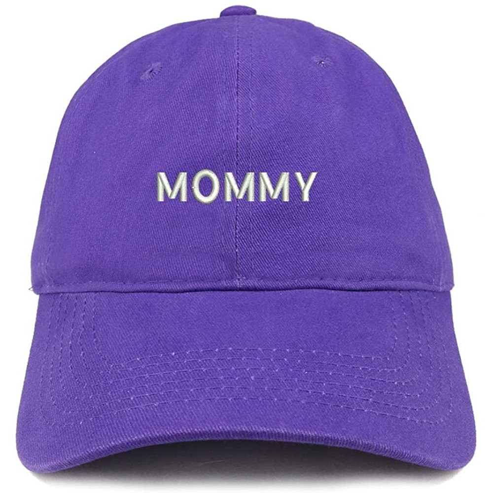 Baseball Caps Mommy Embroidered Soft Crown 100% Brushed Cotton Cap - Purple - CJ18SO0QRQZ $14.36