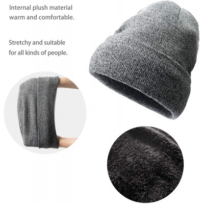 Skullies & Beanies Set of 3 Solid Color Knit Skull Cap Loop Scarf Touch Screen Gloves - Heather Gray - CY18YMMXMIW $9.44