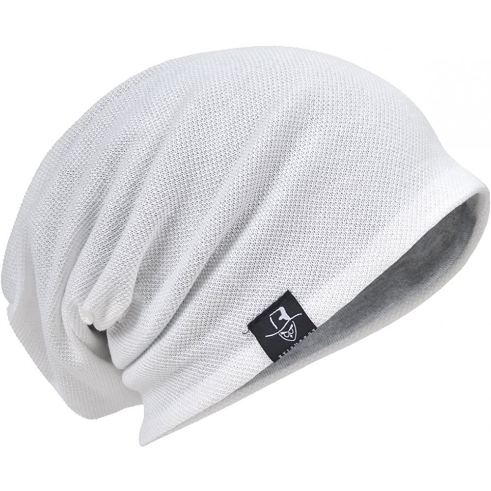 Skullies & Beanies Mens Slouch Hollow Beanie Summer Skullcap B090 - Solid-white - C11832O5DH8 $15.71