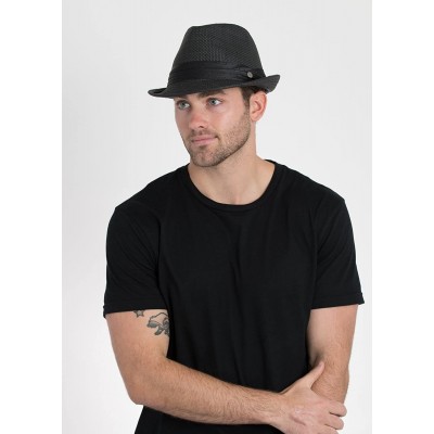 Fedoras Men's Stoli Fedora Hat - Black - CB115SM8WE3 $30.13