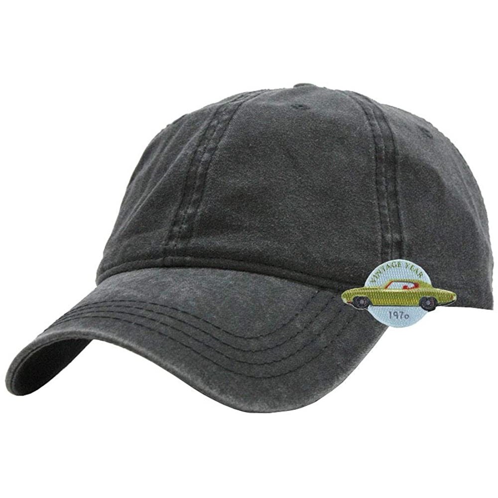 Baseball Caps Vintage Washed Dyed Cotton Twill Low Profile Adjustable Baseball Cap - Charcoal Gray 70p - CA12N468QB7 $14.39